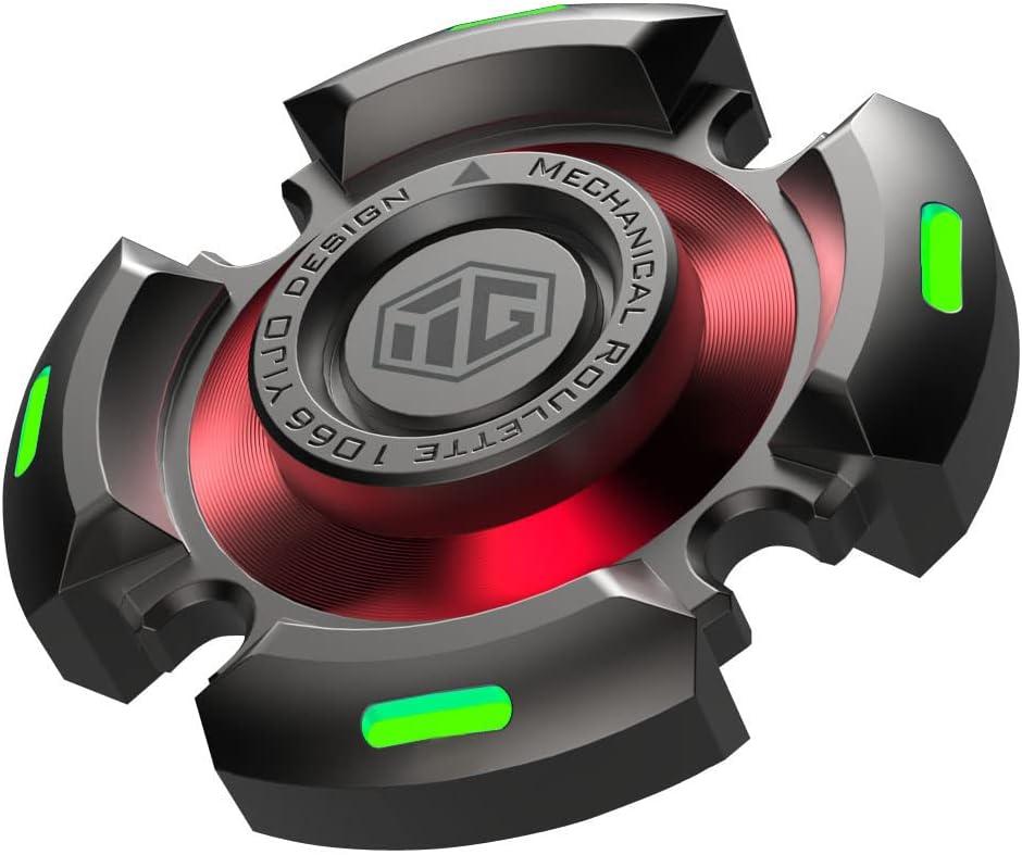 Fidget Spinners for Adults and Kids, Stress Anxiety ADHD Relief Figets Toy, Metal Finger Hand Spinner Toys with Luminous Light, Fidget Spinner Need Absorb Light Then Release in Dark (Gray)