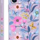 for iPhone 11 Case, Slim Silicone Anti Fingerprint Anti Scratch Microfiber Lining Phone Cover for iPhone 11 6.1 inch, Flower Purple