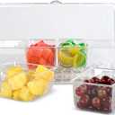 7Penn Condiment Tray with Ice Chamber, 4 Condiment Containers, Lid - Bar Garnish Tray Chilled Condiment Server Caddy
