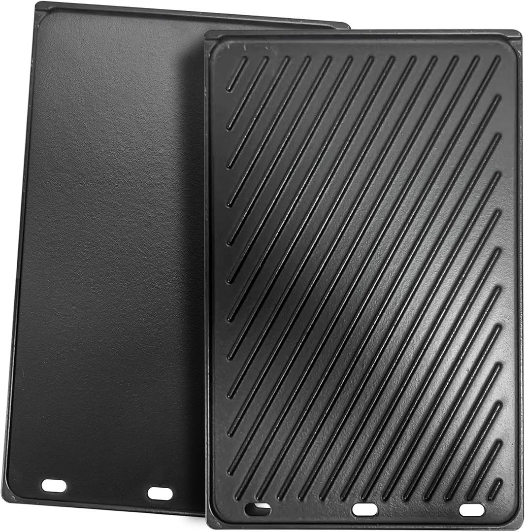 SafBbcue Upgrade Genesis ii 400 Griddle Grill Replacement Parts for Weber Genesis ii E410 S410 SE410 E435 S435 LX S-440 Reversible 66097 66089 Cast Iron Cooking Griddle