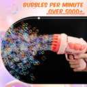 4 Pack Wedding Bubble Guns 32 Holes with Light, Bottles Solution, Romantic Bubble Maker for Outdoor Ceremony, Wedding Party Favors, Photo Props, Reception Entertainment (Pink)