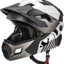 ROCKBROS Kids Full Face Helmet Kids Bike Helmets Lightweight Toddler Mountain Bike Helmet Detachable for MTB BMX Skating Cycling Scooter Safety Bicycle Helmets for Youth Child Boys Girls, Medium
