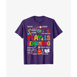 Retro Play Is Learning Kindergarten Teacher Team Women T-Shirt Purple Size XL