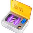Hearing Aid Dryer Dehumidifier，Hearing Amplifiers Drying Box with 5 Cleaning Kit Removes Moisture, Sweat, and Dust from Earbuds Hearing Aids, 4 Ultraviolet Light, Battery Test. (4UV+Tools)