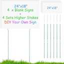DUNPUTE 4 Pack Blank Yard Signs with Stakes 18x24 Inch, Garden Yard Signs with Lengthen Stakes, Waterproof Outdoor Lawn Decor for Birthday, Garage Sale, Open House, Guidepost (24 * 18 Inch/ 4 Pack)