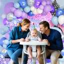 Winter Wonderland Balloon Arch Kit Blue Purple White Balloons Arch Garland Snow Confetti Snowflake Balloons for Princess Birthday Party Winter Onederland Baby Shower Decorations