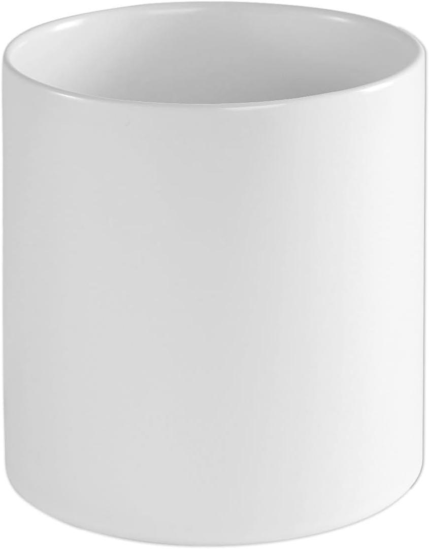 Lartzell Plant Pots, 5.9 Inch White Ceramic Planters for Indoor Outdoor Plants, Flower Pot with Drain Hole, Modern Matte Planters for Home Office & Decor, LUS01B0259