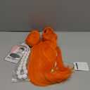 ATAYOU 3Pcs Women Orange Bun Wig with Big White Beads Necklace for Family Halloween Costume Accessories (Orange)