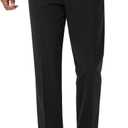 Mens Classic Fit Golf Pants Stretch Dress Pants 30''/32''/34'' Lightweight Casual Suit Pants with Pockets (38W x 30L, Black-pro)