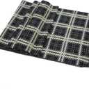 American Trends Mens Winter Warm Long Soft Scarf Plaid Tassel Scarf for Men Soft Classic Scarves (One Size, Black Yellow)