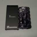 FABSPARK Case for iPhone 17 Pro Max,3D Meteorite Bubble Pattern Electroplate Plating Glitter Curly Wavy Frame Glossy Case,Soft TPU Shockproof for iPhone 17 Pro Max 6.9 inch,Black