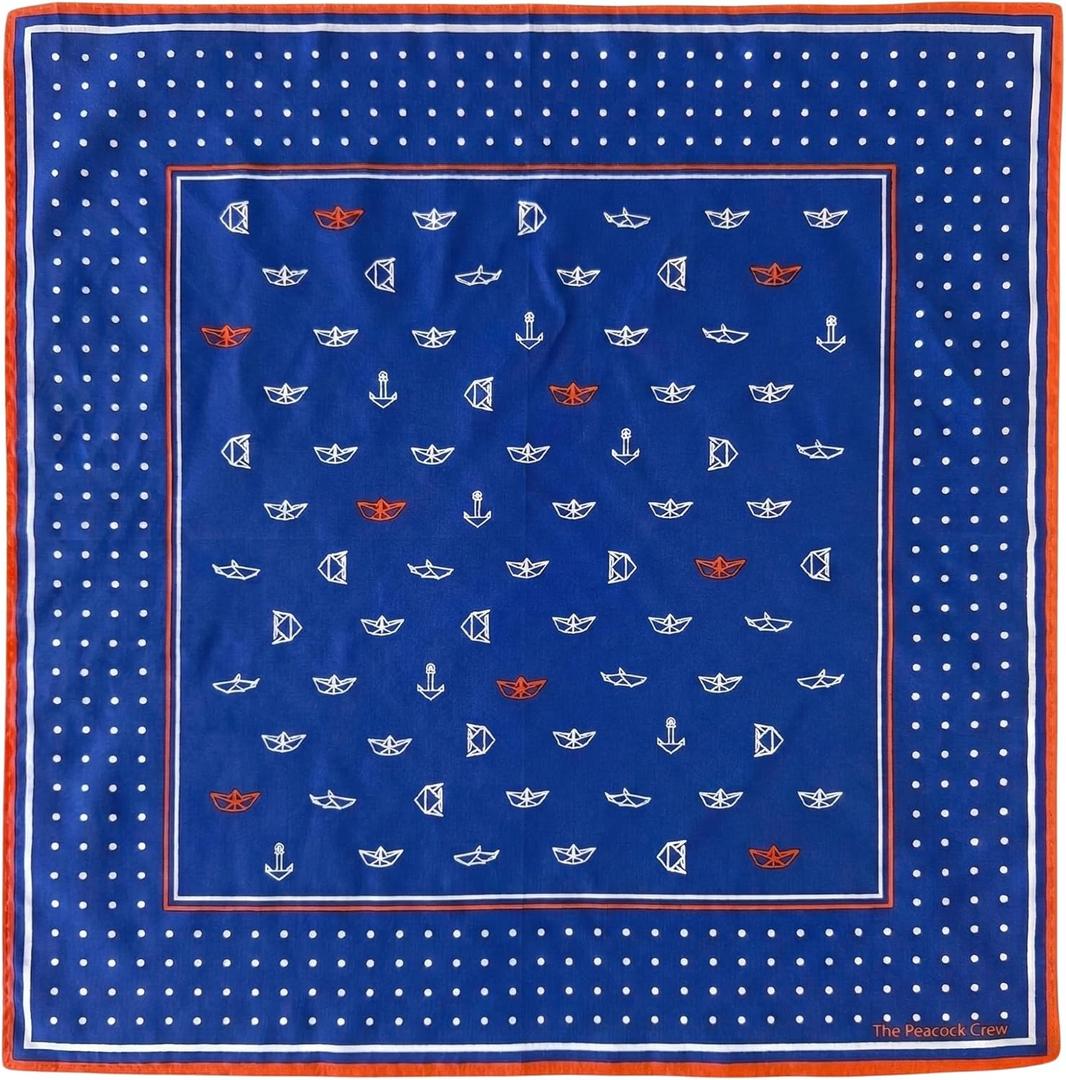 The Peacock Crew Premium 22x22 Soft Cotton Designer Bandana for Men & Women Urban Rock, Biker & Hiker, Head & Neck Scarf