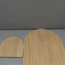 2Pcs Wooden Rainbow Arch Decor Set - Boho Chic Aesthetic Shelf & Serving Board - Ideal for Living Room, Kitchen, Home Office Decor (Natural)