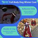 MIGOHI Full Body Dog Coat - Warm Reflective Small Dog Winter Coat with Harness, Turtleneck Fleece Jacket for Dogs,Four-Leg Windproof Puffer Jackets Snowsuit with Zipper for Small Dogs