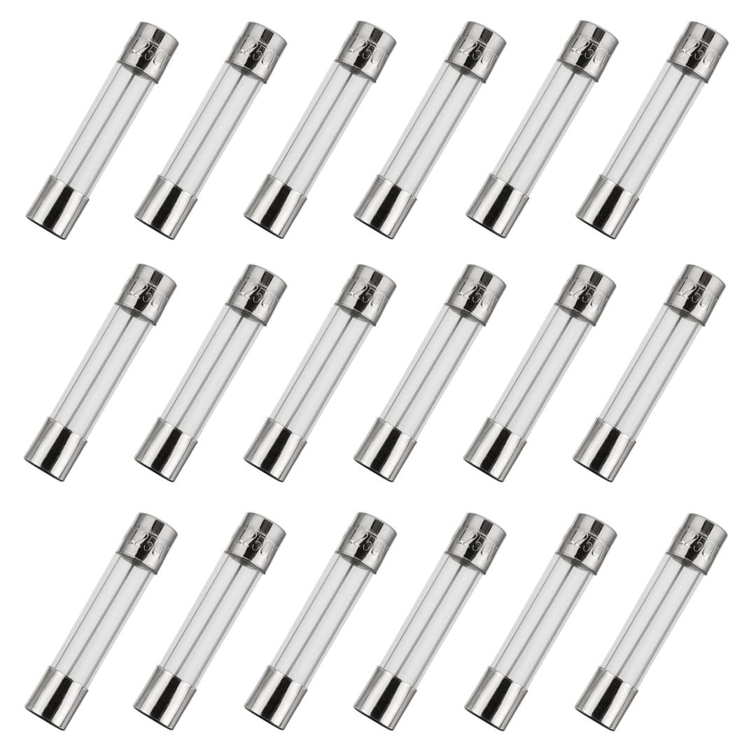 BOJACK 6x30mm 2 A 2 amp 250 V 0.24x1.18 Inch Volt F2AL250V Fast-Blow Glass Fuses(Pack of 18)