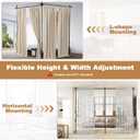 Mr IRONSTONE Room Divider Curtain Rod No Drilling, Partition Room Dividers 4-10ft(H) 28-144inch(W) Adjustable, Heavy Duty Tension Rod Floor to Ceiling Freestanding, Wall Divider for Room Separation