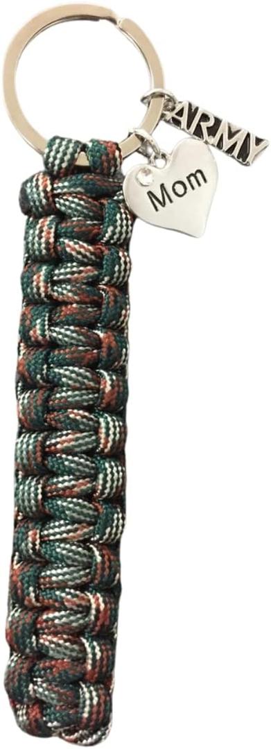 Infinity Collection Army Mom Keychain, Army Mom Jewelry, Us Army Paracord Keychain, Military Gift, Army Charm Key Rings Gifts