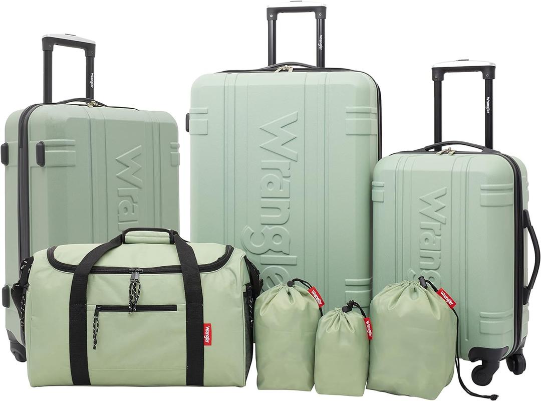 Wrangler Venture Luggage and Travel Set, Laurel, 7-Piece Set