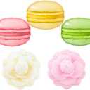 Pastel Macaron Candy Balloons with Pink & Beige Camellia Balloons, Macaron Yellow Pink Green Balloons for Garden Party Decorations, Baby Shower, Bridal Shower, Tea Party, Girls Birthday Decor