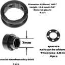 1.6" (40.6mm) Super Wheels, Carbon fibre Beadlock Wheel fit for SCX24 TRX4M FCX24 FCX24M CR18P 1/24 1/18 RC Crawlers Upgrade, Style B, Silver