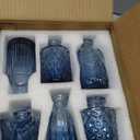 Glass Bud Vase Set of 12, Small Blue Flower Vases for Centerpieces in Bulk, Mini Vintage Vase for Wedding, Home,Table Decoration