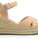 DREAM PAIRS Espadrille Dressy Wedge Sandals, Women's Platform Sandals Casual Summer, Comfortable High Heeled Wedges with Adjustable Buckle, 8