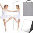 Hanging Portable Foldable Dance Mirror,Acrylic Shatterproof Folding Mirror for Camping,Lightweight Full Length,Dance Competition Must Haves (Grey, 47" L x 13" W)