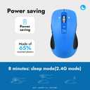 CITLLA Wireless Bluetooth Mouse (USB + BT1 + BT2), Full Size, 4-Way Scrolling, Multi-Device Silent Mouse for Computer, Laptop, iPad, MacBook (Blue)