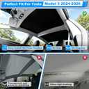 Sunshade Roof for Tesla Model 3 Highland 2024-2026 Accessories, Upgraded Carbon Steel Frame [No Sagging] Heat Insulation Glass Sunroof Cover, Dual Layer Cooling Fabric, 2PCS, Interior Black