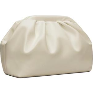 KKXIU Pleated Evening Handbag for Women Formal Clutch Purse with Removable Chain Strap Soft Wedding and Prom Bag Elegant Crossbody Clutch (Beige)