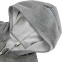 Amazhiyu Women' s Fleece Oversized Full-Zip Cropped Hoodie Winter Crop Top (Gray, L)