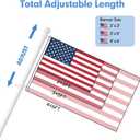 White Flag Poles for 3x5 Flags Outdoor, Flag Pole Kit for Outside House - Heavy Duty 5ft Flagpole and Holder, Mount for Outdoor, Boat, RV, Truck Hitch, Garage Tangle Free Rings, Weather Resistant