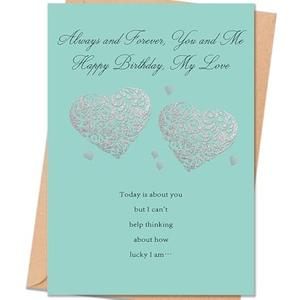 uugtcard Birthday Card for Husband Wife Boyfriend Girlfriend, Romantic Birthday Gift for Men Women Him Her ( Pack Of 2)