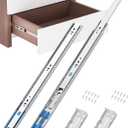 20 Inch Side Mount Soft Close Drawer Slides, 5 Pairs Heavy-Duty Full Extension, Metal Ball Bearing Smooth Quiet Slow Self Closing Dresser Glides Runners with Mounting Brackets, 100LB Capacity