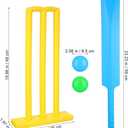 Abaodam Unisex Cricket Set with Plastic Bat Ball and Stumps for Kids Outdoor Beach and Backyard Sports Game Portable Interactive Toy for Hand-Eye Coordination and Family Fun