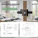 Door Locks for Front Door - 1 Pack Doorknobs for Exterior Door Matte Black Standard Door Handle with Lock Entrance Door Levers with Keys