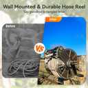 Giraffe Tools Wall Mounted Stainless Steel Garden Hose Reel,150FT 5/8" Hose