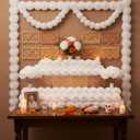 Breling 40 Pcs Dia De Los Muertos Ofrenda Altar Decor Day of The Dead, 20 White Marigold Flowers, 2 Mexican Felt Papel Picado Banner (9 Flags Per Banner), 2 White Artificial Marigold Garland