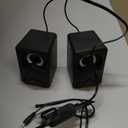 ciciglow X2 6W RGB LED Computer Speakers, USB Powered, 3.5mm Aux, 2.0 Channel, Black, Modern Style, Desktop Speaker