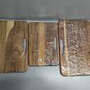 SMIRLY Wooden Cutting Boards for Kitchen, Double-Sided Cutting Board with Handle, Heavy Duty Solid Acacia Wood Cutting Board Set with Stand, 3 Pcs Cutting Boards Non Toxic for Meat Vegetable Fruit