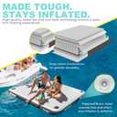 HEYBOARD Inflatable Floating Dock - Non-Slip Air Dock Platform, Floating Island Raft for Pool, Beach, Lake, Ocean with Detachable Ladder Gray 10 x 6 ft