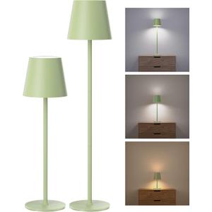 Cordless Table Lamps Rechargeable, 3 Adjustable Height, 5000mAh Battery Operated, 3 Colors Smooth Dimming, Portable LED Waterproof Table Lamp for Kitchen, Bedroom, Outdoor (2 Pack-Mint Green)
