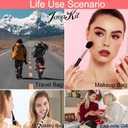 JOVAKIT Small Portable Silicone Alphabet Makeup Bag for Women, Travel Waterproof Cosmetic Bag Gifts for Women, Zipper Closure Make Up Case with Handle, Travel Storage Organizer Pouch (Black M)