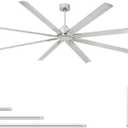 YYEHON 96 inch Large Industrial Ceiling Fan - DC Motor Shop Ceiling Fans with Remote Control Home or Commercial Ceiling Fan for Warehouse/Garage/Gym/Shop,6-Speed Silver No Light