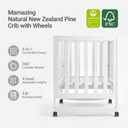 MAMAZING EvoNest 6-in-1 Convertible Baby Mini Crib with Wheels, 40.1"L x 25.7"W x 35.4"H
