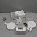 Hanging Cage Automatic Small Pet Food Bowl Water Bottle Dispenser, 1L Auto Gravity Pet Feeder and Waterer Set Kennel Feeding Station Crate Feeder Dish for Rabbit Puppy Cats Ferret (Grey)