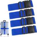 4Pcs Luggage Straps for Suitcase Travel Accessories TSA Approved, 80In Long Belts to Keep Your Suitcase Secure, Adjustable Bag Straps with Quick-Release Buckle for Travel Bag Closure, Blue (L80" x W2")