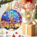 3 x Christmas Ornaments, Eiffel Tower Ornament, Christmas Tree Ornaments, Xmas Decorations, Holiday Decorations, Eiffel Tower Lover Gifts, Holiday Party Gifts, and Xmas Gift Ideas