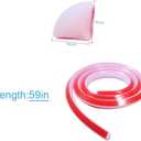 3/4 Inch Flexible Quarter Round Molding, 4.9Ft Trim Molding with Self Adhesive for Wall Tile Edge Floor Corner, Staircase Cabinet Tub (Transparent)