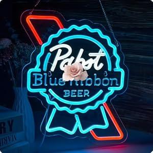 Beer P Neon Sign for wall decor USB Powered Dimmable Bar Wall Decor for Man Cave Home Pub(14.7x12.6 Inch)